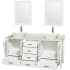 Wyndham Collection-WCV01572V-Open Vanity View with White Carrera Marble Top and Pyra White Porcelain Sinks