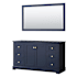 Wyndham Collection Avery 60" Single Free Standing Vanity Cabinet - Less Vanity Top Dark Blue / Brushed Gold Hardware