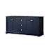 Wyndham Collection Avery 72" Double Free Standing Vanity Cabinet Only - Less Vanity Top Dark Blue / Brushed Gold Hardware