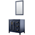 Wyndham Collection Daria 35" Single Free Standing Vanity Cabinet - Less Vanity Top Dark Blue / Brushed Gold Hardware