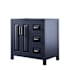 Wyndham Collection Daria 35" Single Free Standing Vanity Cabinet Only - Less Vanity Top Dark Blue / Brushed Gold Hardware