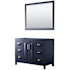 Wyndham Collection Daria 47" Single Free Standing Vanity Cabinet - Less Vanity Top Dark Blue / Brushed Gold Hardware