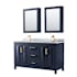 Wyndham Collection Daria 60" Free Standing Double Vanity Set with MDF Cabinet, Marble Vanity Top, 2 Undermount Sinks, and 2 Medicine Cabinets Dark Blue