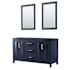 Wyndham Collection Daria 59" Double Free Standing Vanity Cabinet - Less Vanity Top Dark Blue / Brushed Gold Hardware