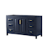 Wyndham Collection Daria 59" Single Free Standing Vanity Cabinet Only - Less Vanity Top Dark Blue / Brushed Gold Hardware