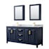 Wyndham Collection Daria 72" Free Standing Double Vanity Set with MDF Cabinet, Marble Vanity Top, 2 Undermount Sinks, and 2 Medicine Cabinets Dark Blue