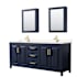 Dark Blue / Carrara Cultured Marble Top / Brushed Gold Hardware