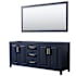 Wyndham Collection Daria 79" Double Free Standing Vanity Cabinet - Less Vanity Top Dark Blue / Brushed Gold Hardware