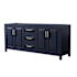 Wyndham Collection Daria 79" Double Free Standing Vanity Cabinet Only - Less Vanity Top Dark Blue / Brushed Gold Hardware