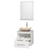 Open Vanity View with White Stone Top, Vessel Sink, and 24" Mirror