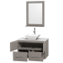 Open Vanity View with White Stone Top, Vessel Sink, and 24" Mirror