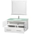 Wyndham Collection-WCVW00942SUNSM36-Open Vanity View with Green Glass Top, Undermount Sink, and 36" Mirror