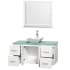 Open Vanity View with Green Glass Top, Vessel Sink, and 36" Mirror