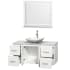 Open Vanity View with White Stone Top, Vessel Sink, and 36" Mirror