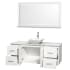 Open Vanity View with White Carrera Marble Top, Vessel Sink, and 58" Mirror