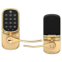 Yale Electronic Single Cylinder Keyless Entry Lever Set from the Assure Lever Collection Polished Brass