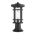 Z-Lite Jordan 17" Tall Outdoor Pier Mount Post Light with Seedy Glass and Round Post Mount Black