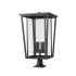 Z-Lite Seoul 4 Light 32" Tall Marine Grade Outdoor Pier Mount Post Light with Slim Base Black