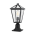 Z-Lite Talbot 18" Tall Outdoor Pier Mount Post Light Black