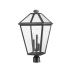 Z-Lite Talbot 3 Light 24" Tall Outdoor Single Head Post Light Black