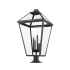 Z-Lite Talbot 4 Light 37" Tall Marine Grade Outdoor Single Head Post Light Black