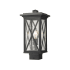 Z-Lite Brookside 16" Tall Outdoor Single Head Post Light Black