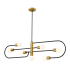 Z-Lite Neutra 7 Light 6" Wide Linear Chandelier Matte Black / Foundry Brass