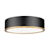 Z-Lite Bradley 16" Wide Flush Mount Drum Ceiling Fixture Matte Black / Modern Gold