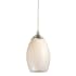 Z-Lite Jazz 1 Light Mini Pendant with White Shade Brushed Nickel