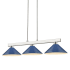 Z-Lite Cobalt 3 Light 50" Wide Linear Pendant with Navy Blue Shades Brushed Nickel
