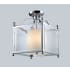 Z-Lite Fairview 3 Light Semi-Flush Ceiling Fixture with Clear Beveled Outside Glass and Matte Opal Glass Inside Shade Chrome