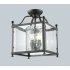Z-Lite Fairview 3 Light Semi-Flush Ceiling Fixture with Clear Beveled Outside Glass and Clear Hammered Glass Inside Shade Bronze