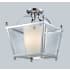 Z-Lite Ashbury 3 Light Semi-Flush Ceiling Fixture with Clear Beveled Outside Glass and Matte Opal Inside Glass Shade Chrome