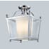 Z-Lite Ashbury 3 Light Semi-Flush Ceiling Fixture with Clear Beveled Outside Glass and Matte Opal Inside Glass Shade Chrome