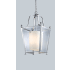 Z-Lite Ashbury 4 Light Full Sized Pendant with Clear Beveled Outside Glass and Matte Opal Inside Glass Shade Chrome