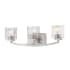 Z-Lite Zaid 3 Light 24" Wide Vanity Light with Clear Chisel Glass Shades Brushed Nickel