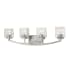 Z-Lite Zaid 4 Light 32" Wide Vanity Light with Clear Chisel Glass Shades Brushed Nickel
