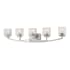 Z-Lite Zaid 5 Light 40" Wide Vanity Light with Clear Chisel Glass Shades Brushed Nickel