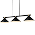 Z-Lite Bronte 3 Light 53" Wide Billiard Chandelier Matte Black / Rubbed Brass