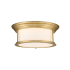 Z-Lite Sonna 3 Light 15-1/2" Wide Flush Mount Drum Ceiling Fixture with Frosted Glass Shade Heritage Brass
