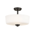 Z-Lite Arlington 3 Light 15" Wide Semi-Flush Drum Ceiling Fixture Matte Black