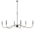 Z-Lite Arrington 6 Light 63" Wide Taper Candle Style Chandelier Matte Black