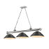 Z-Lite Cordon 3 Light 16" Wide Billiard Chandelier with Matte Black Shades Brushed Nickel / Matte Black