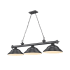 Z-Lite Cordon 3 Light 16" Wide Billiard Chandelier with Bronze Plated Shades Bronze Plated / Bronze Plated