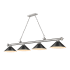 Z-Lite Cordon 4 Light 14" Wide Billiard Chandelier with Matte Black Shades Brushed Nickel / Matte Black