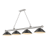 Z-Lite Cordon 4 Light 16" Wide Billiard Chandelier with Matte Black Shades Brushed Nickel / Matte Black