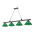 Z-Lite Cordon 4 Light 14" Wide Billiard Chandelier with Green Shades Bronze Plated / Green