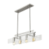 Z-Lite Gantt 4 Light 31-1/2" Wide Linear Chandelier with Seedy Glass Shade and (6) 12", (2) 6", and (2) 3" Downrods Brushed Nickel