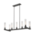 Z-Lite Beau 7 Light 16" Wide Pillar Candle Linear Chandelier Bronze