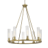 Z-Lite Beau 8 Light 33" Wide Pillar Candle Ring Chandelier Rubbed Brass